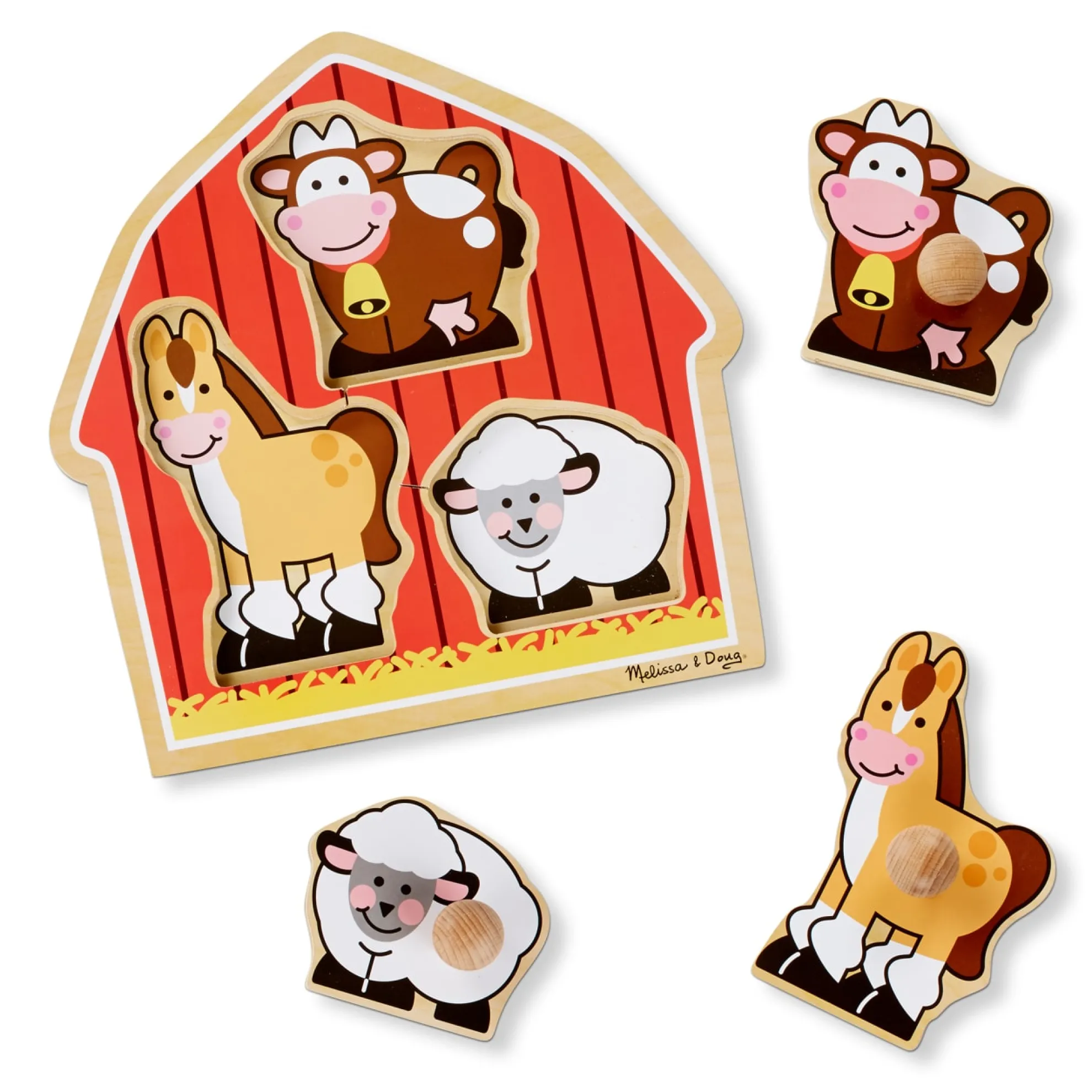 Barnyard Animals Jumbo Knob Puzzle - 3 Pieces