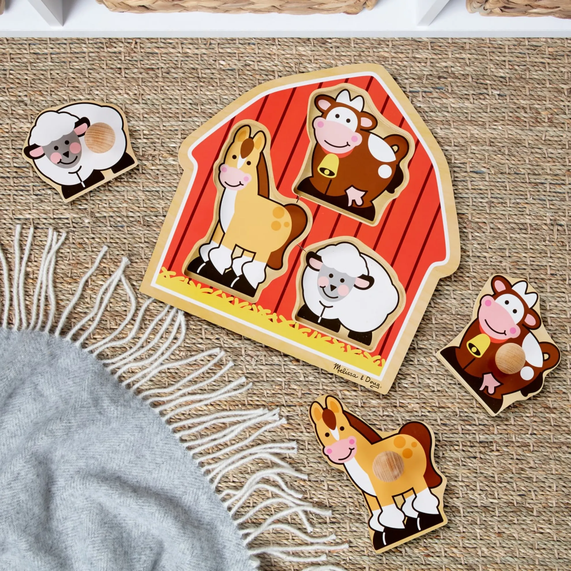 Barnyard Animals Jumbo Knob Puzzle - 3 Pieces