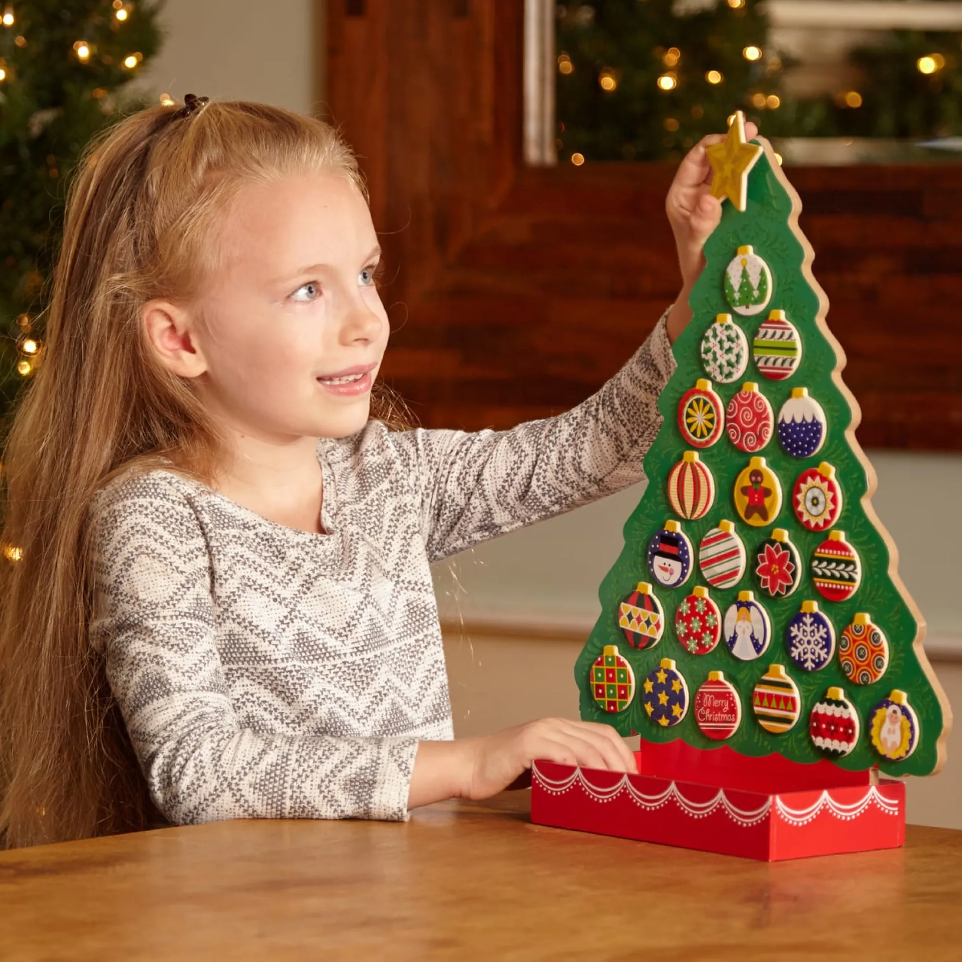 Countdown to Christmas Wooden Religious Advent Calendar