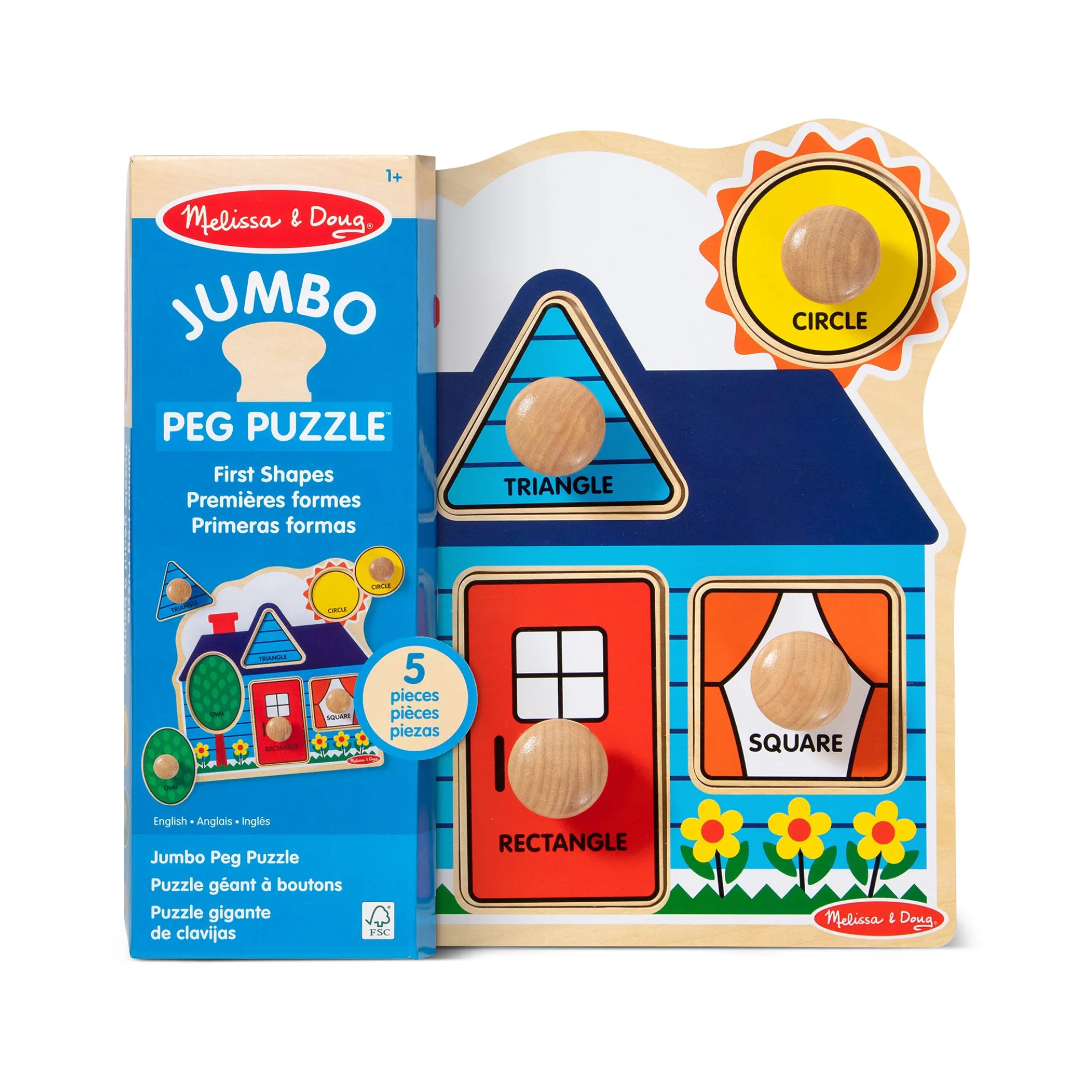 First Shapes Jumbo Peg Puzzle - 5 Pieces