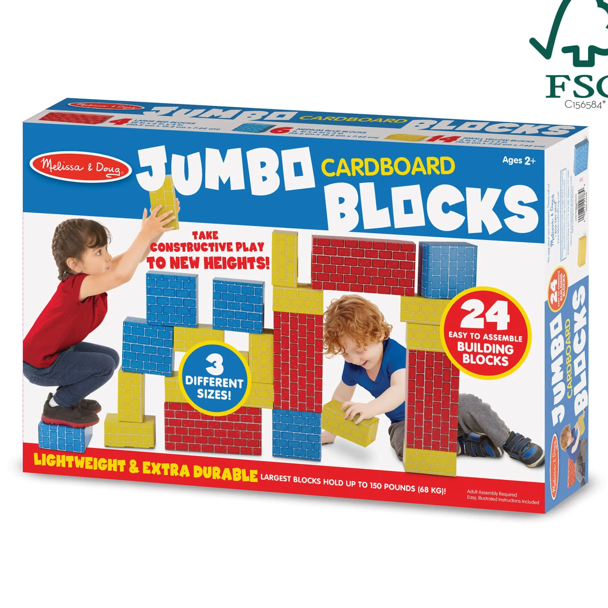 Jumbo Cardboard Blocks - 24 Pieces