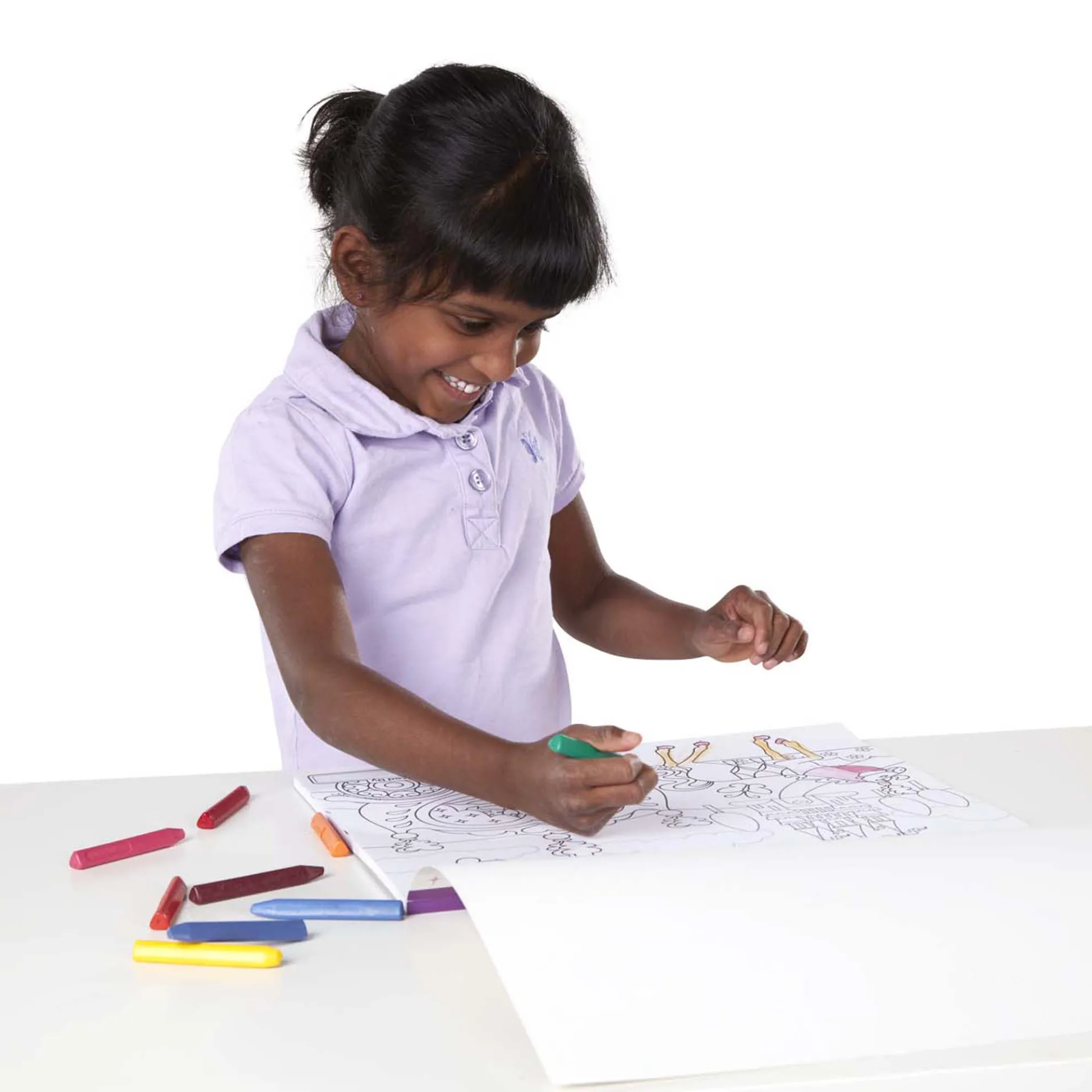 Jumbo 50-Page Kids' Coloring Pad - Horses, Hearts, Flowers, and More