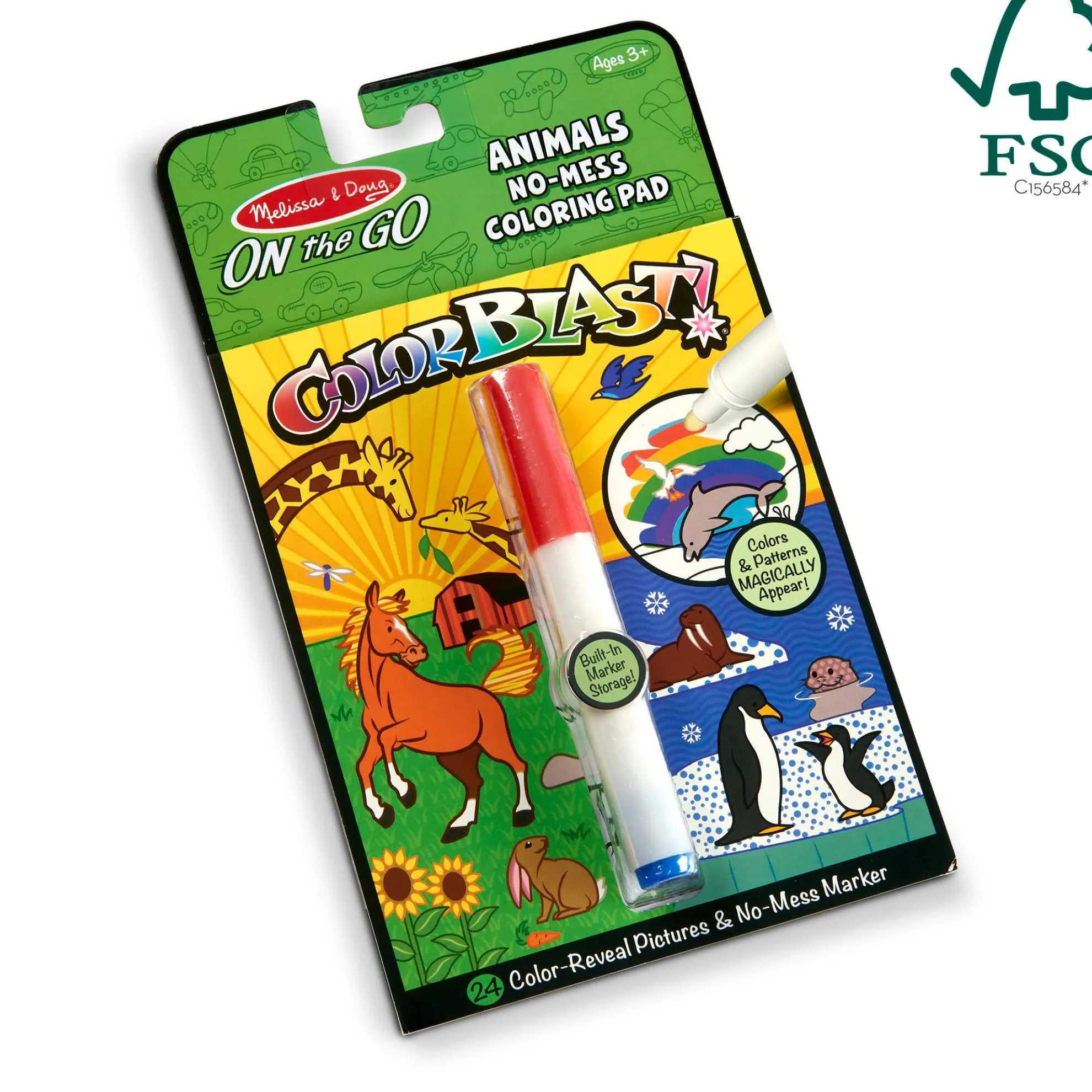 On the Go Colorblast No Mess Coloring Pad -Animals