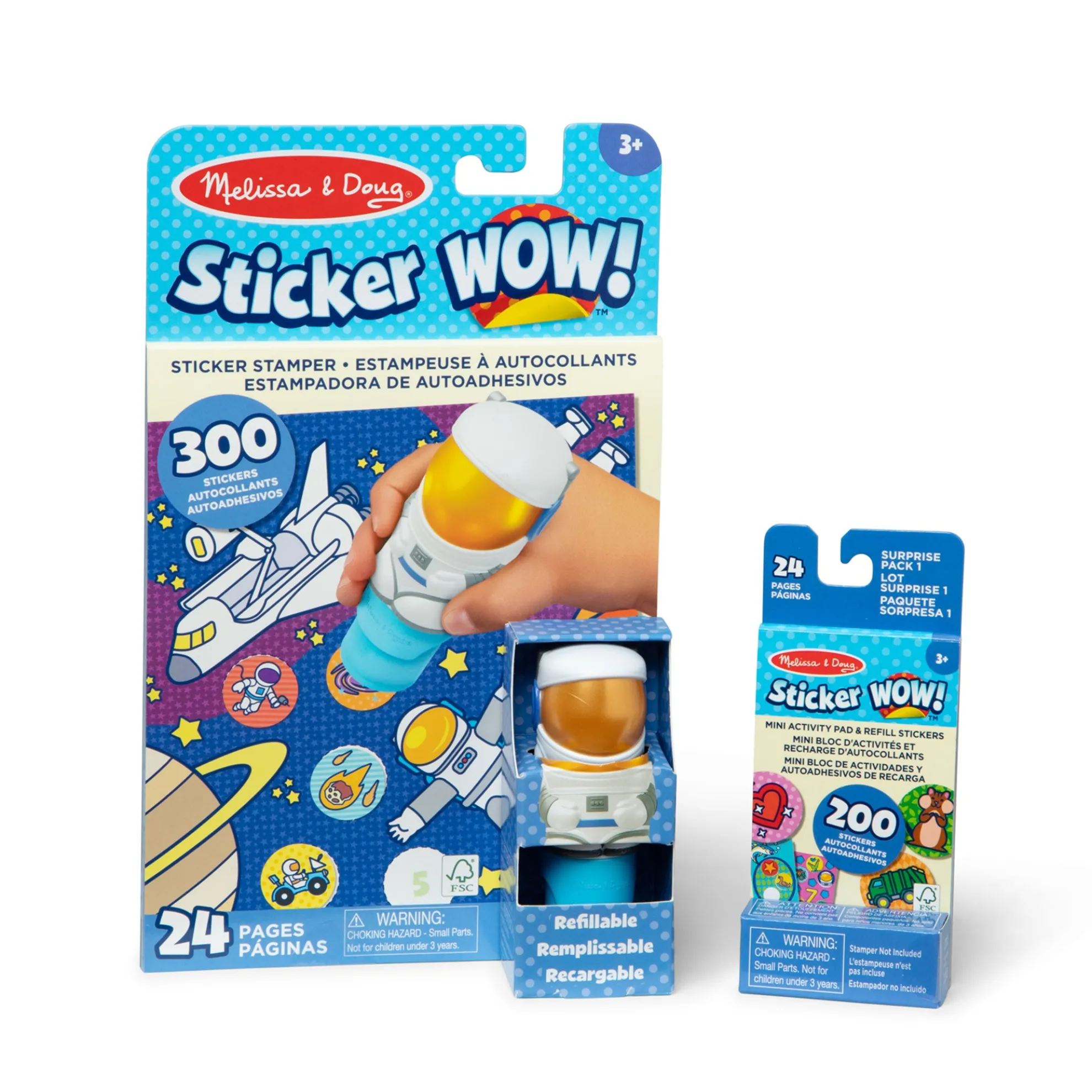 Sticker WOW!™ Astronaut Bundle: Activity Pad & Sticker Stamper + Mini Activity Pad and 200 Refill Stickers