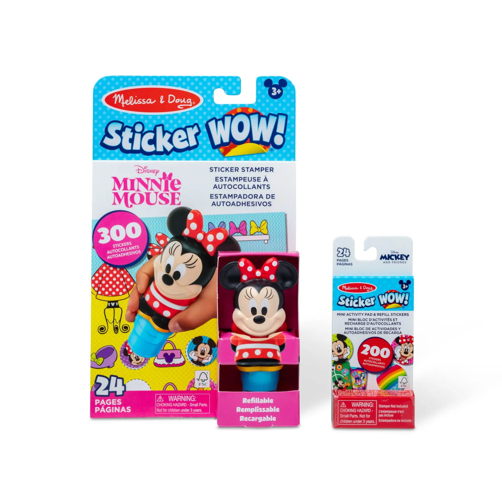 Sticker WOW!™ Disney Minnie Mouse Bundle: Activity Pad & Sticker Stamper + Mini Activity Pad and 200 Refill Stickers