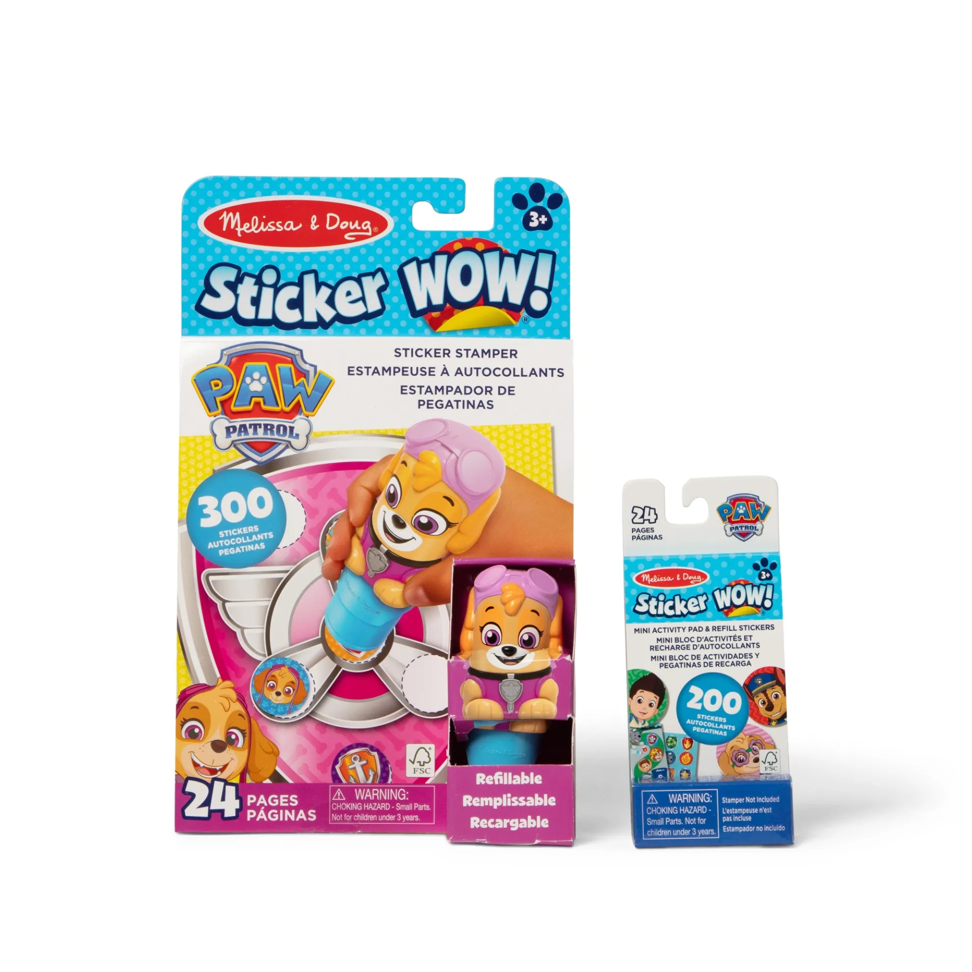 Sticker WOW!™ PAW Patrol Skye Bundle: Activity Pad & Sticker Stamper + Mini Activity Pad and 200 Refill Stickers